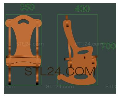 2D мебель (Кресло-качалка, 2DM_0002) 3D модель для ЧПУ станка