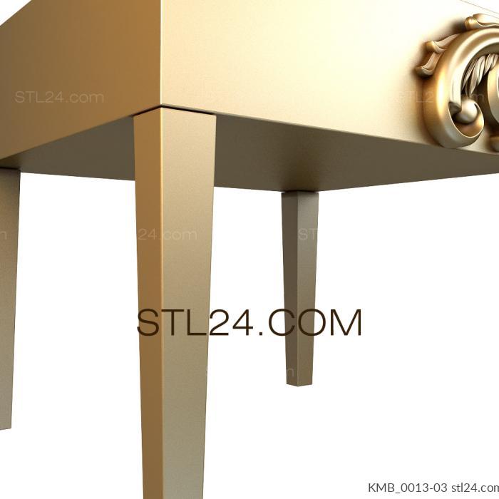 Set of furniture (Simple table with carved accent in neoclassical style, KMB_0013-03) 3D models for cnc