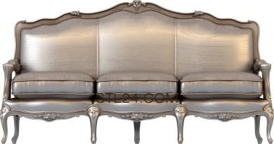 Set of furniture (Three-seater sofa in classic style with exquisite carvings, KMB_0071) 3D models for cnc