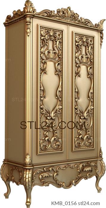 Set of furniture (Wardrobe with baroque carvings and decorative doors, KMB_0156) 3D models for cnc