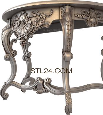 Set of furniture (Console with ornament and curved legs, KMB_0172) 3D models for cnc