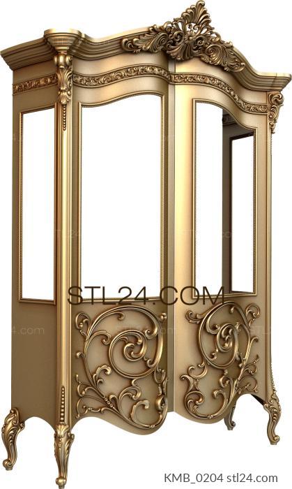 Set of furniture (Luxury wardrobe with decorative elements, KMB_0204) 3D models for cnc