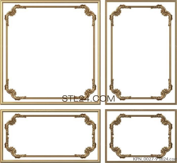 Set of panels (KPN_0027-9) 3D models for cnc