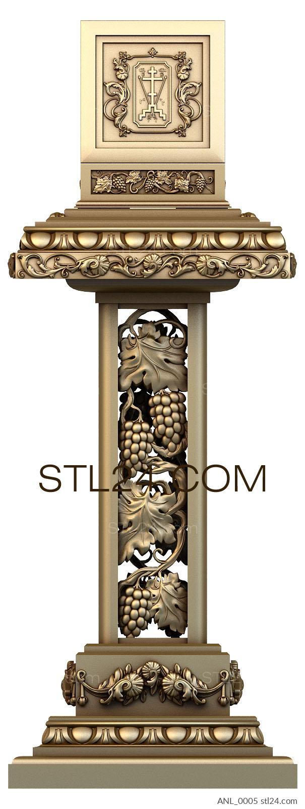 Lecterns (Carved lectern-3d model in stl format, grape cluster, ANL_0005) 3D models for cnc