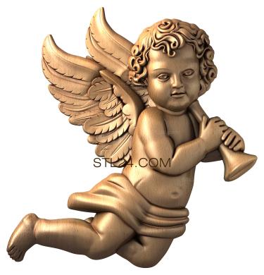 Angels (With a pipe, AN_0004) 3D models for cnc