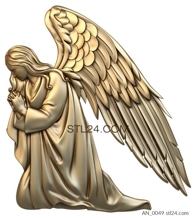 3d модели ангелы (молящийся ангел, 3д модель для чпу, AN_0049) 3D модель для ЧПУ станка