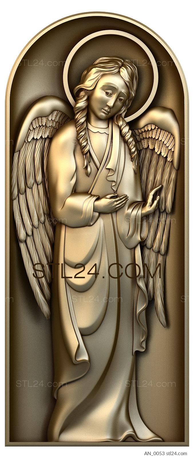 3d модели ангелы (ангел со сложенными крыльями, готовая 3д модель для станков с ЧПУ, AN_0053) 3D модель для ЧПУ станка