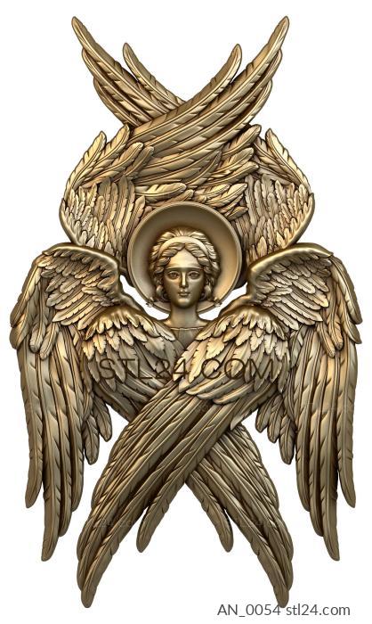 3d модели ангелы (декор: ангел с крыльями, готовая 3д модель для станков с ЧПУ, AN_0054) 3D модель для ЧПУ станка