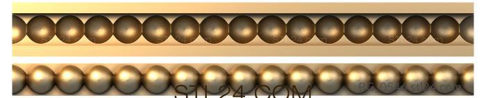 Baguette (Double row of beads, BG_0546) 3D models for cnc