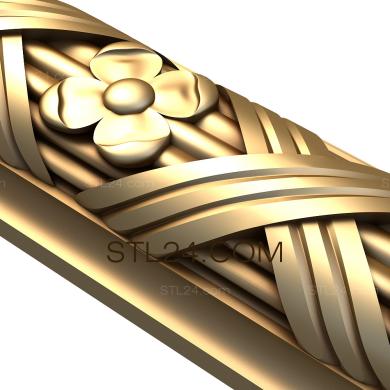 Baguette (Forget-me-nots and ribbons, BG_0633) 3D models for cnc