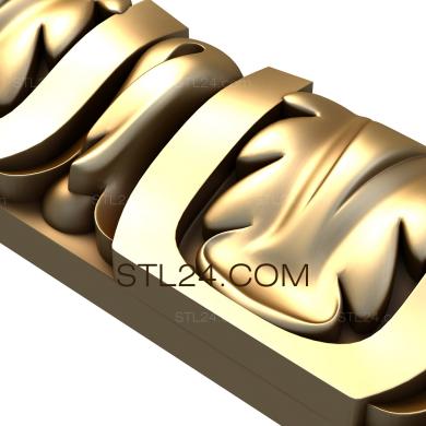 Багеты (Листья с изгибом, BG_0646) 3D модель для ЧПУ станка