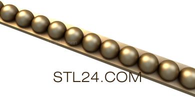 Baguette (Malachite beads, BG_0660-9) 3D models for cnc