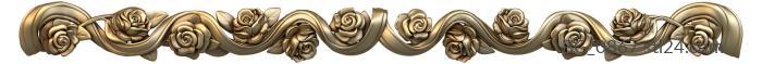Baguette (Roses with ribbons, BG_0867) 3D models for cnc