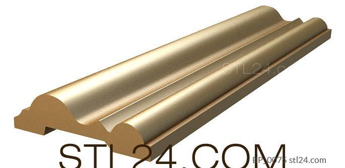 Molding (Classic furniture skirting board with wavy profile, BP_0075) 3D models for cnc