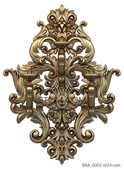 Sconces (Baroque lamp, BRA_0002) 3D models for cnc