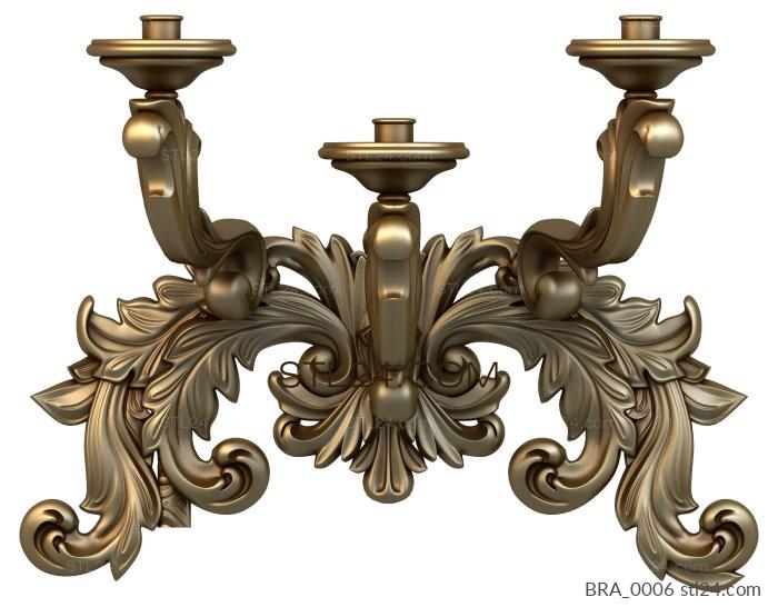 Sconces (Candles and stems, BRA_0006) 3D models for cnc