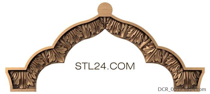 Church decor (Three-dimensional arch with acanthus leaves and triple wave, DCR_0017) 3D models for cnc