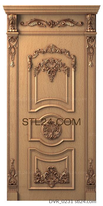 Doors (3d model of door carved for cnc, stl file, DVR_0231) 3D models for cnc