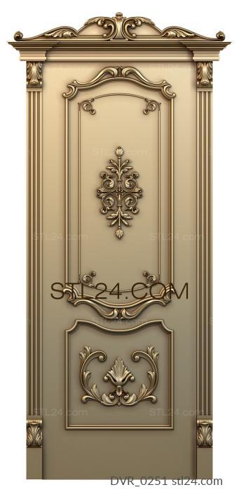 Двери резные (3д модель двери (stl), DVR_0251) 3D модель для ЧПУ станка