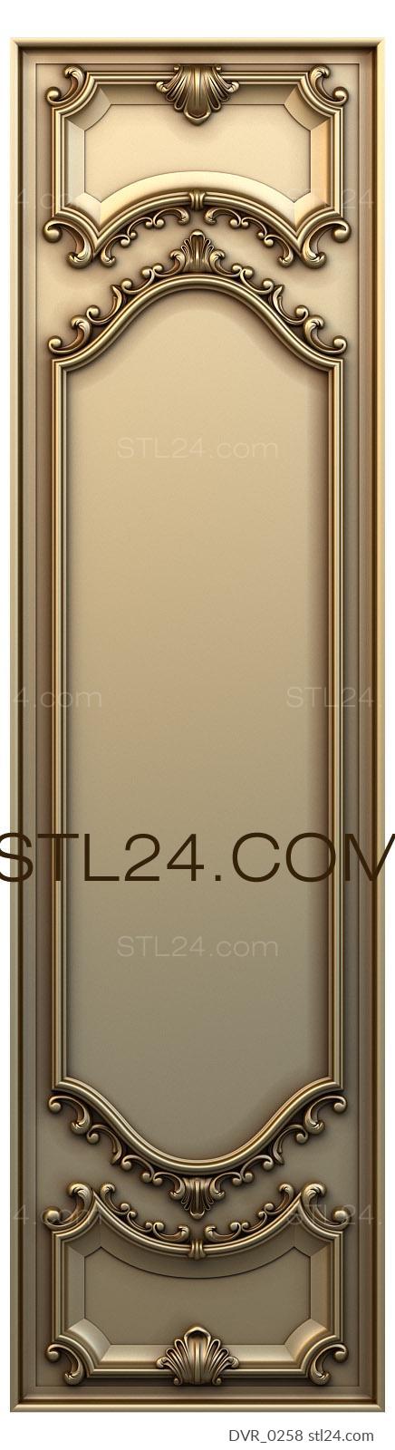 Двери резные (3д модель двери (stl), DVR_0258) 3D модель для ЧПУ станка