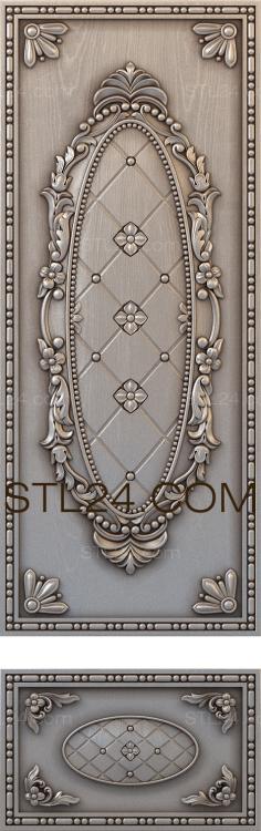 Doors Carved set of facades with oval inserts and diamond pattern 3d model