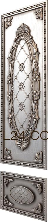 Doors Carved set of facades with oval inserts and diamond pattern 3d model