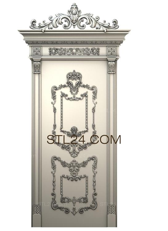 Doors Architectural facade with pilasters and stylized cartouche in the style of Louis XV 3d model