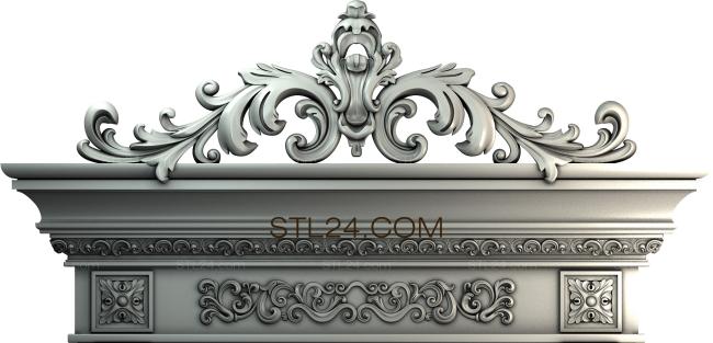 Doors Architectural facade with pilasters and stylized cartouche in the style of Louis XV 3d model
