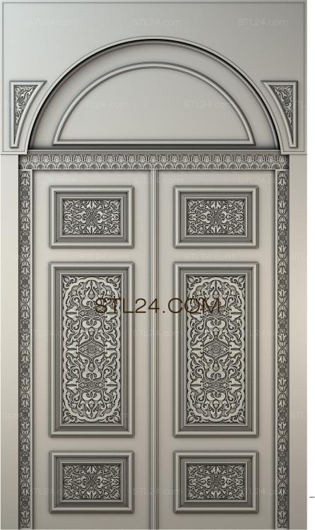 Doors Portal door with arched end and openwork oriental inserts 3d model