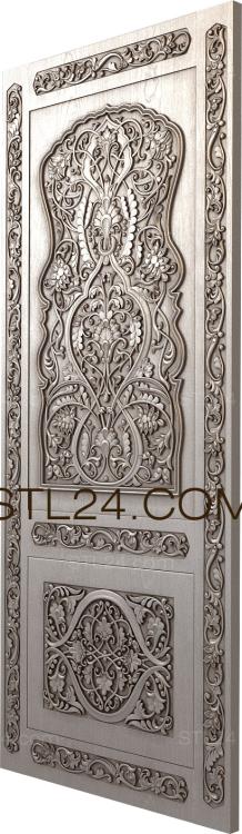 Doors Panel with floral ornament and figured inserts in oriental style 3d model