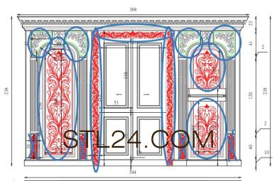Дверные накладки (DVN_0229) 3D модель для ЧПУ станка