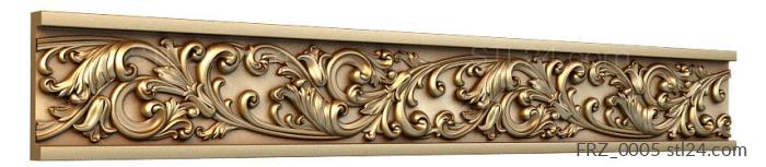 Frieze (Twigs with curls, FRZ_0005) 3D models for cnc