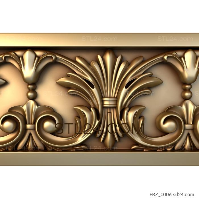 Frieze (Bouquets of spikelets, FRZ_0006) 3D models for cnc
