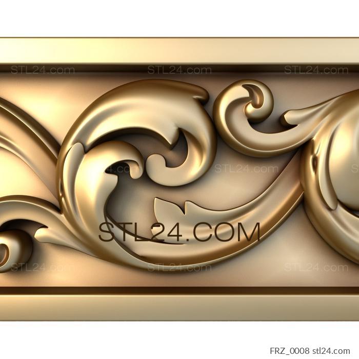 Frieze (Light acanthus curls, FRZ_0008) 3D models for cnc
