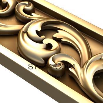 Frieze Light acanthus curls 3d model