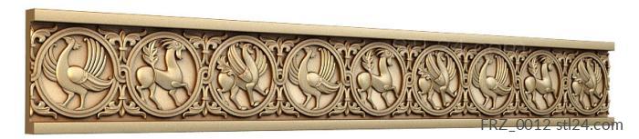 Frieze (Bird and goat, FRZ_0012) 3D models for cnc