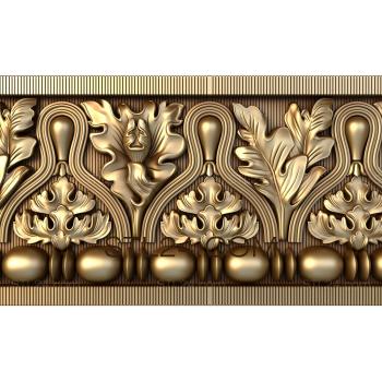 Frieze Matryoshka dolls and leaves 3d model