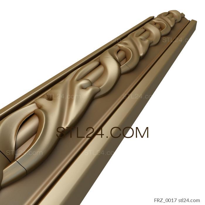 Frieze (Wisteria leaves, FRZ_0017) 3D models for cnc