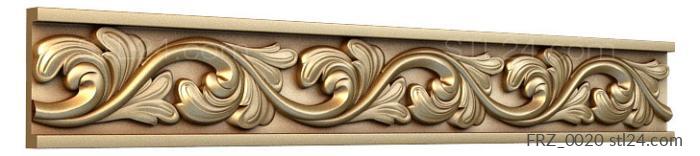 Frieze (Calicanthus leaves, FRZ_0020) 3D models for cnc