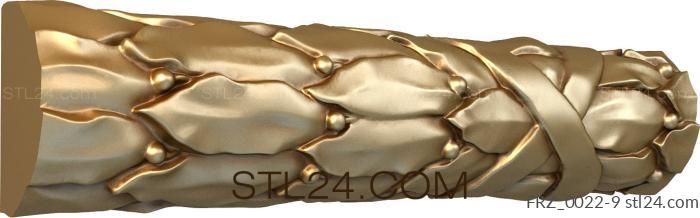 Frieze (Laurel leaves with ribbon, FRZ_0022-9) 3D models for cnc