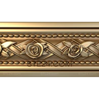 Frieze (Roses and ribbons, FRZ_0029) 3D models for cnc