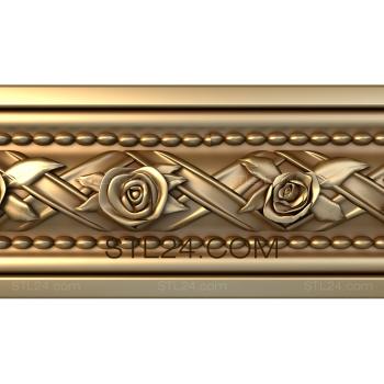 Frieze Roses and ribbons 3d model