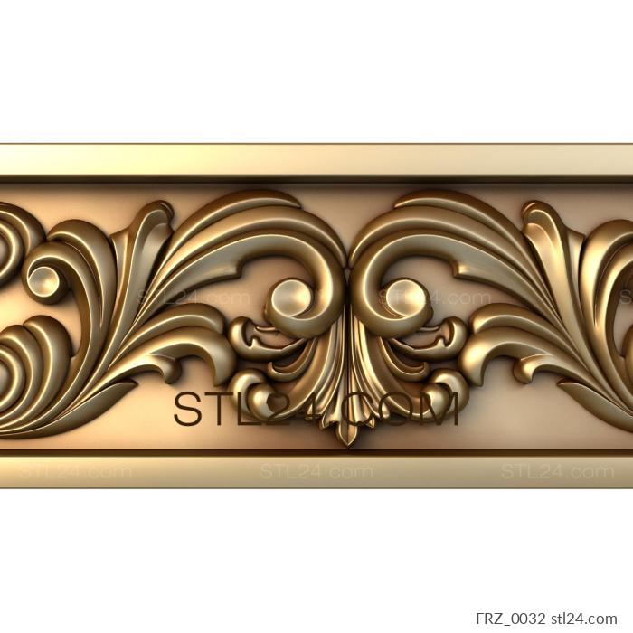 Frieze (Tansy leaves, FRZ_0032) 3D models for cnc