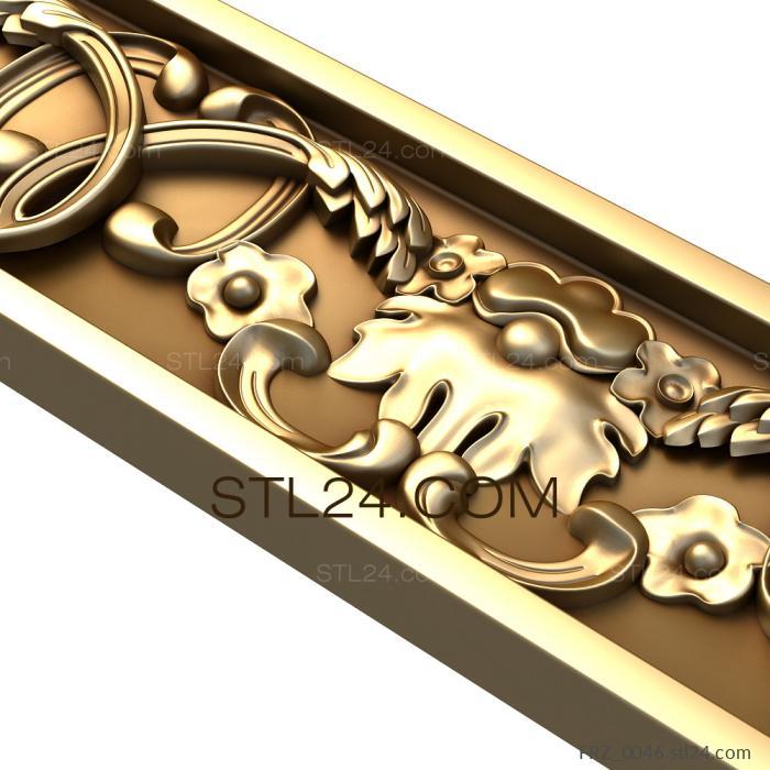 Frieze (Forget-me-nots on ribbons, FRZ_0046) 3D models for cnc