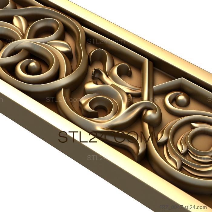 Frieze (Twisted symmetry, FRZ_0047) 3D models for cnc
