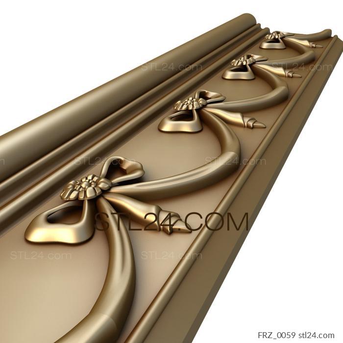 Frieze (Bows and flowers, FRZ_0059) 3D models for cnc