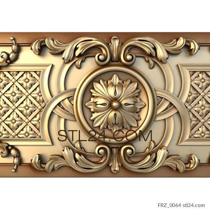 Frieze (Tatting, FRZ_0064) 3D models for cnc
