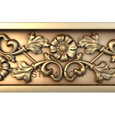 Фризы (Цветы форзиции, FRZ_0066) 3D модель для ЧПУ станка