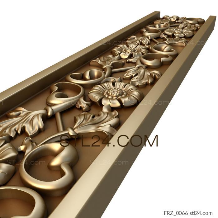 Frieze (Forsythia flowers, FRZ_0066) 3D models for cnc