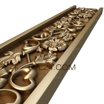 Frieze Forsythia flowers 3d model